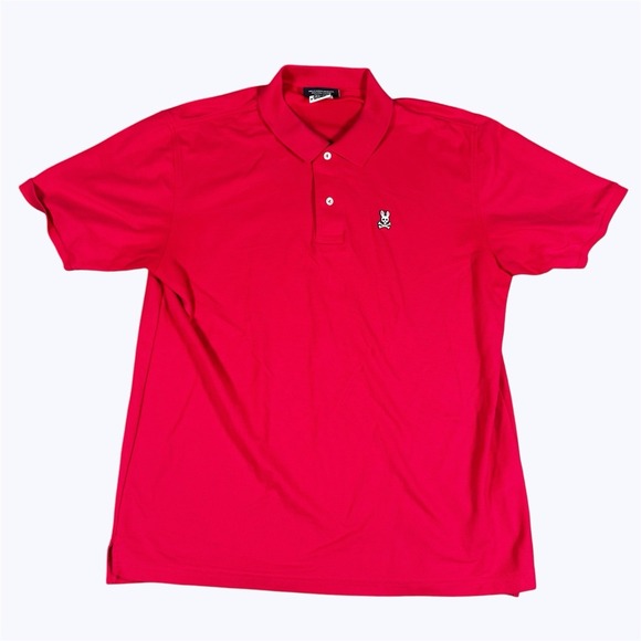 Psycho Bunny Other - Psycho Bunny Polo Shirt Men's 8 XL Bright Red Pink Short Sleeve Pique Cotton EUC